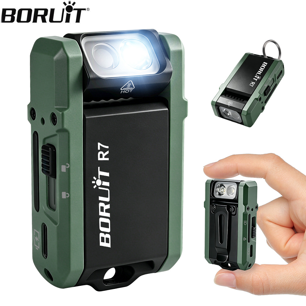 Fishing Light - BORUiT R7 800LM Keychain Flashlight Mini